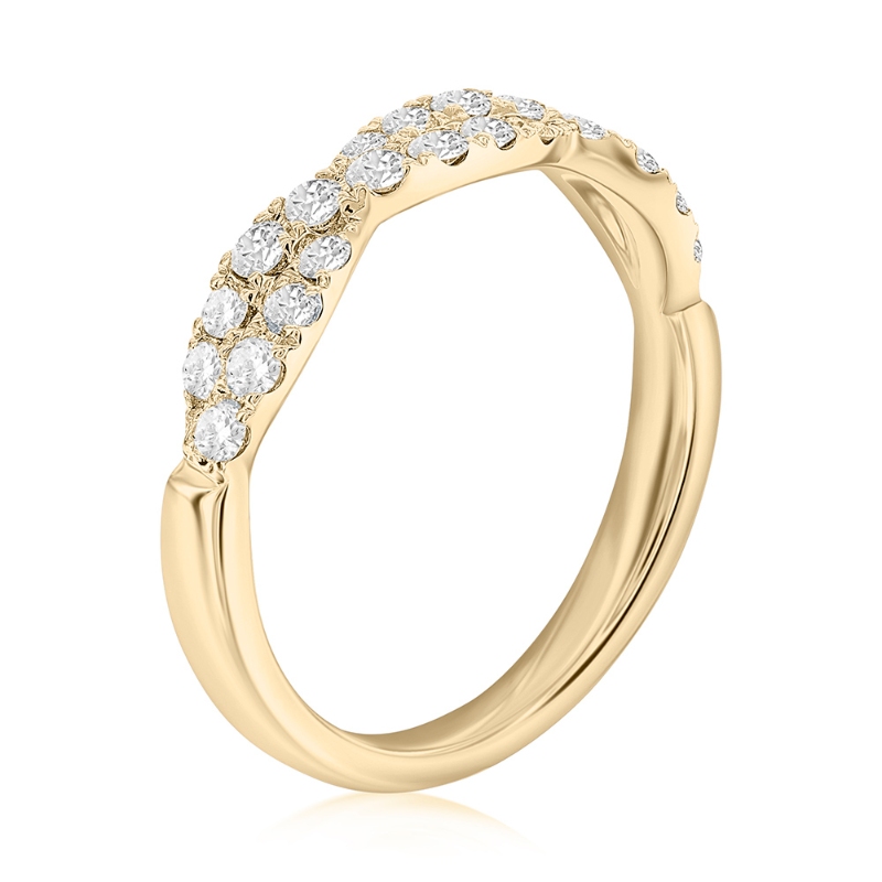 14K Yellow Gold Twist Diamond Band