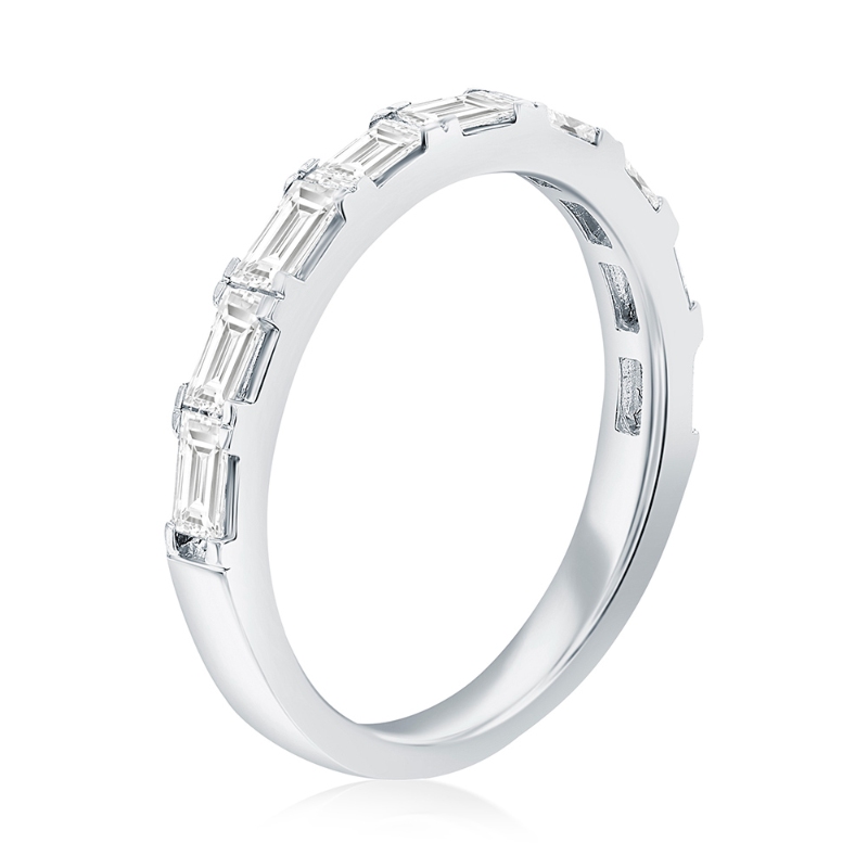 14K White Gold Baguette Diamond Band