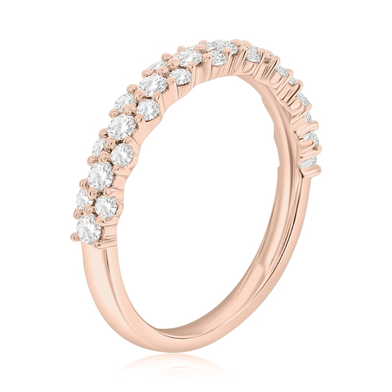 14K Rose Gold Pav&eacute; Diamond Band
