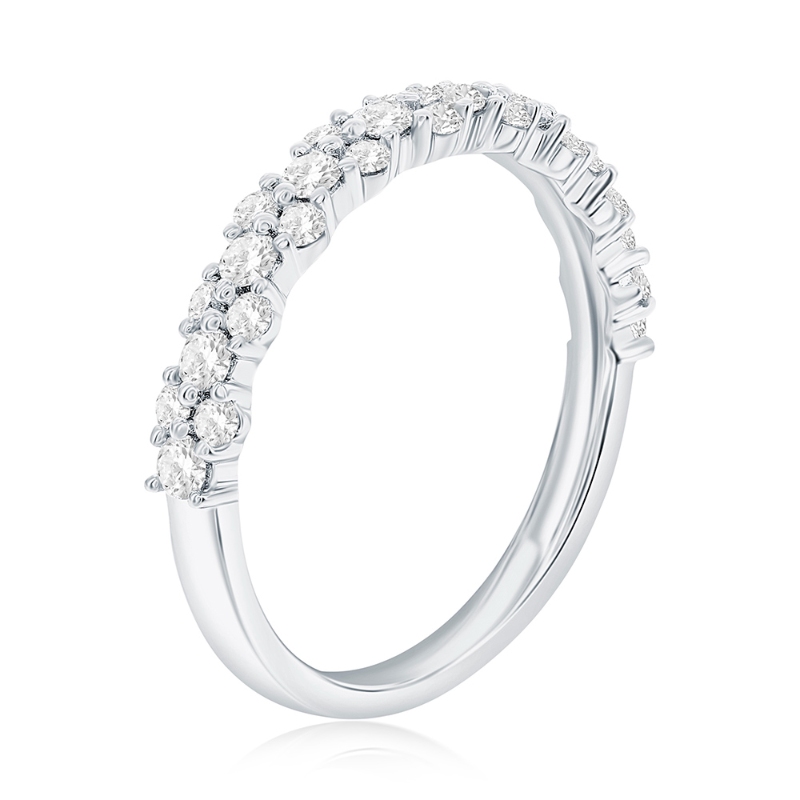 14K White Gold Pav&eacute; Diamond Band