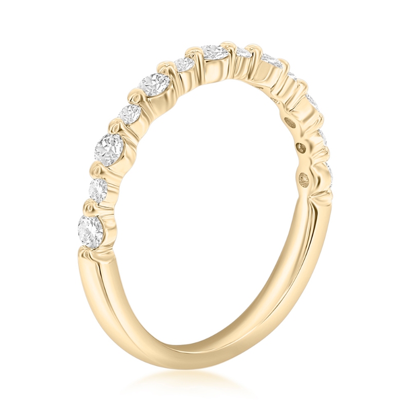 14K Yellow Gold Single Shared Prong Diamond Band