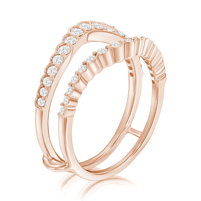 14K Rose Gold Diamond Ring Insert