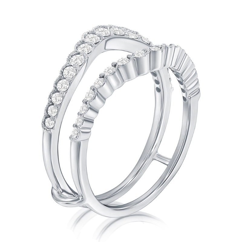 14K White Gold Diamond Ring Insert
