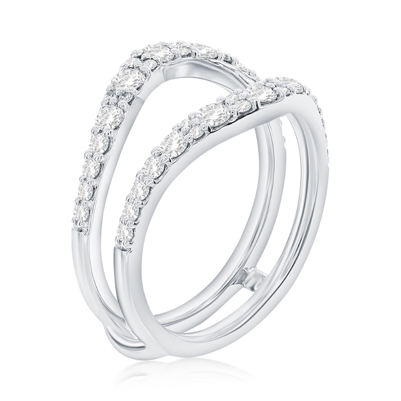 14K White Gold Diamond Ring Insert