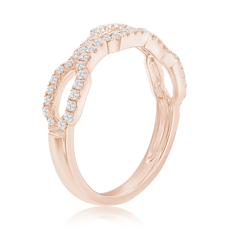 14K Rose Gold Chain Diamond Band