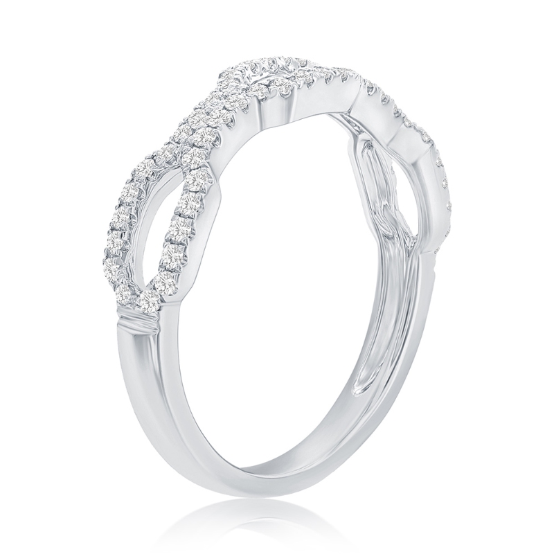 14K White Gold Chain Diamond Band