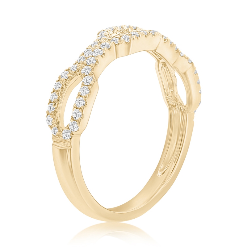 14K Yellow Gold Chain Diamond Band