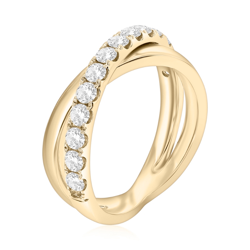 14K Yellow Gold Crossover Anniversary Band