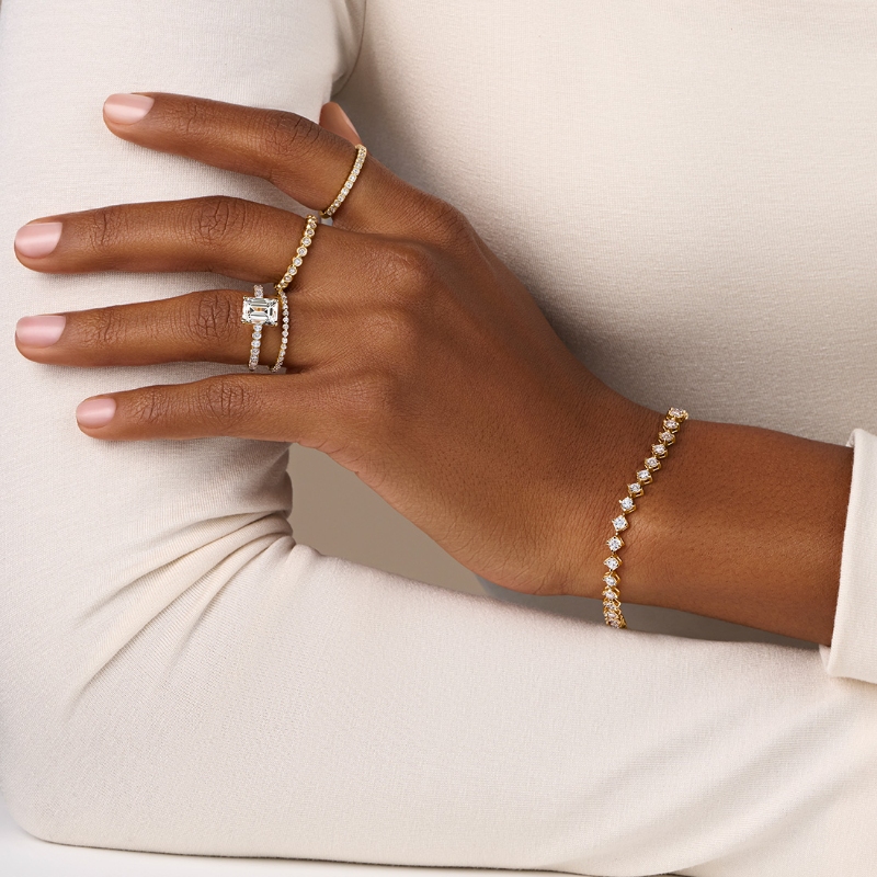 Modern Diamond Stackable Wedding Band - Olympia