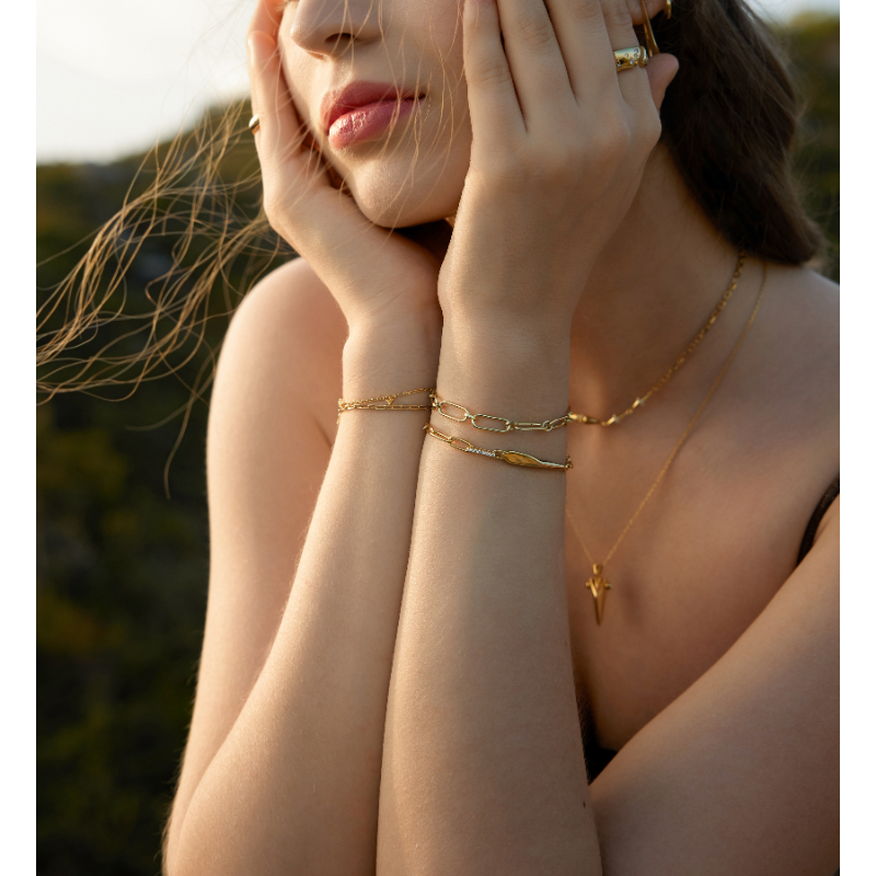 Gold Geometric Chunky Chain Bracelet