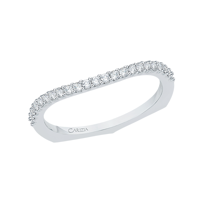 Prong Set Diamond Wedding Band in 14K White Gold