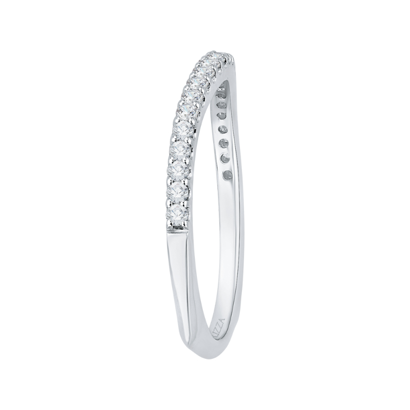 Prong Set Diamond Wedding Band in 14K White Gold