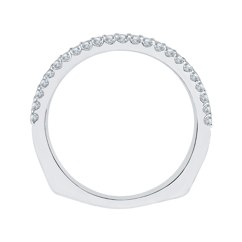 Prong Set Diamond Wedding Band in 14K White Gold