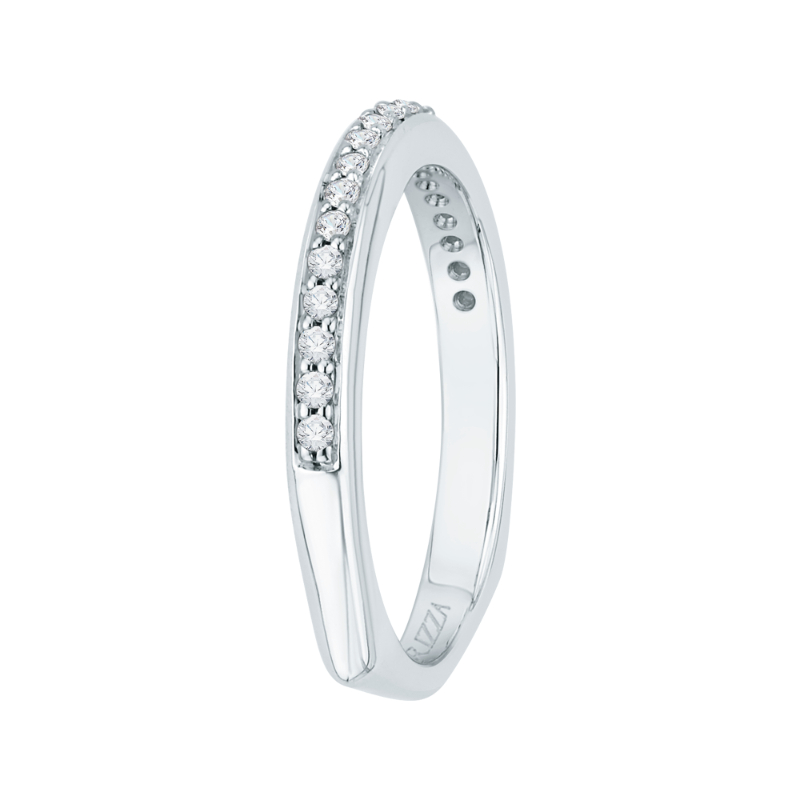 Euro Shank Round Diamond Half-Eternity Wedding Band in 14K White Gold