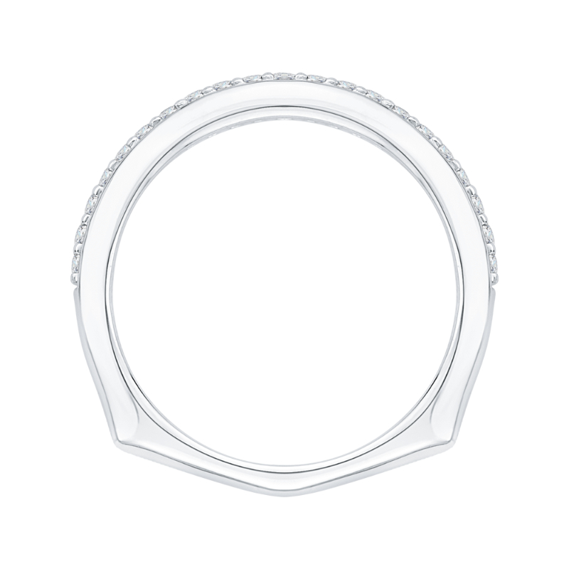 Euro Shank Round Diamond Half-Eternity Wedding Band in 14K White Gold