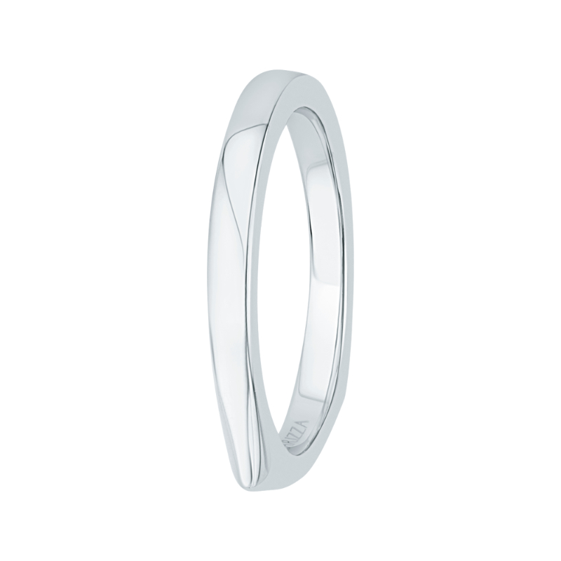 Euro Shank Plain Wedding Band in 14K White Gold