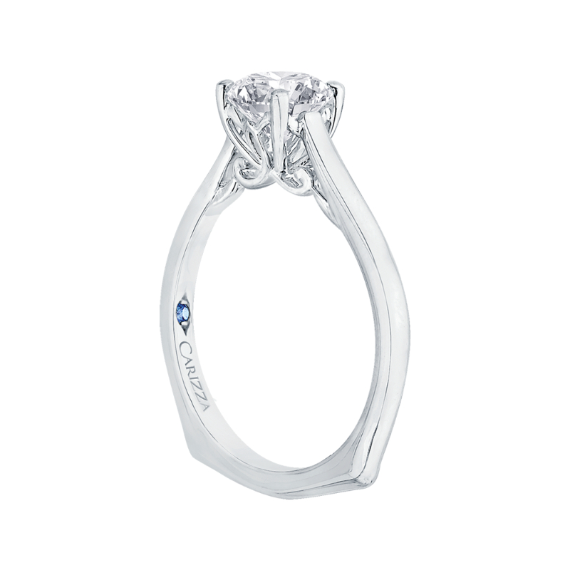 Diamond Solitaire Engagement Ring in 14K White Gold (Semi-Mount)