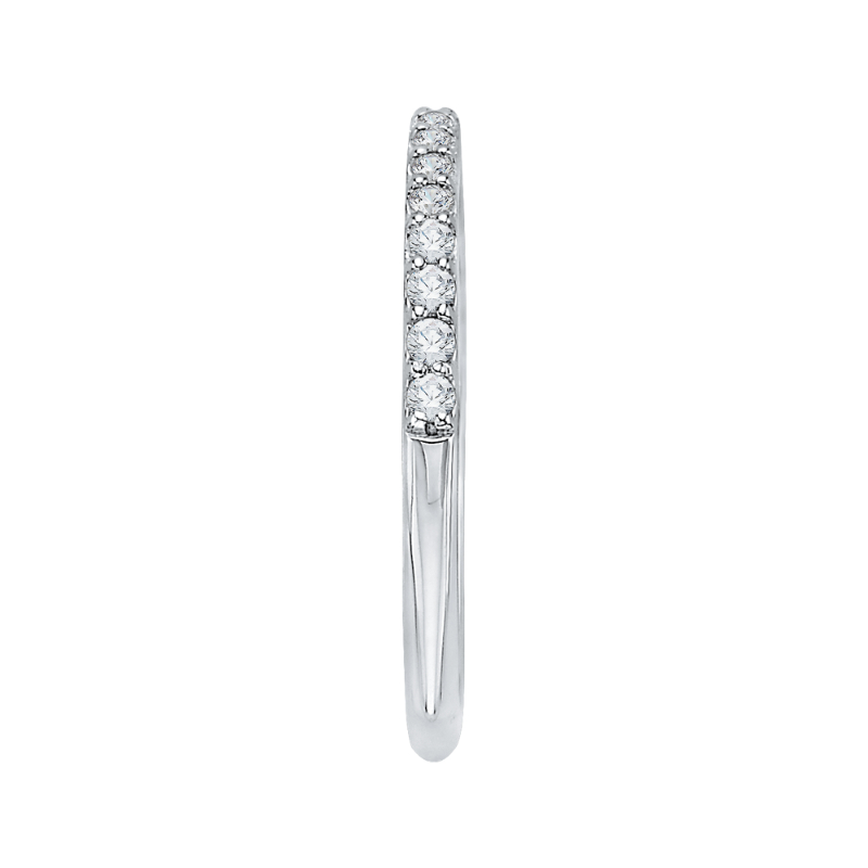 Diamond Half-Eternity Wedding Band with Euro Shank In 14K White Gold