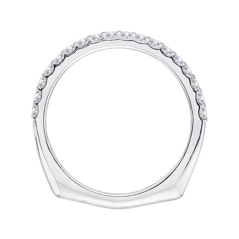 Diamond Half-Eternity Wedding Band with Euro Shank In 14K White Gold