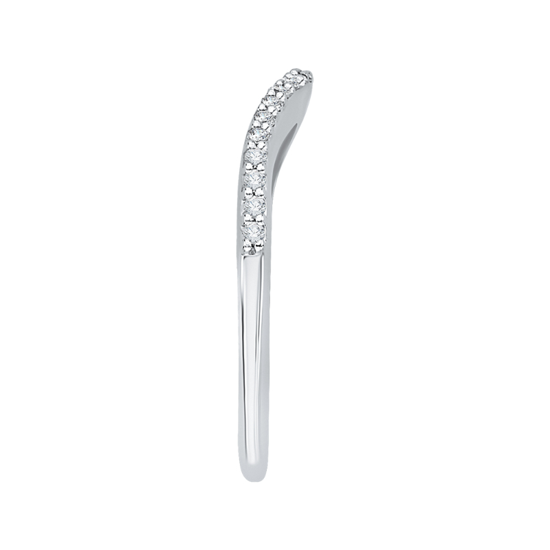 Euro shank Diamond Half Eternity Wedding Band in 14K White Gold