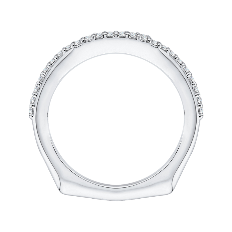 Euro shank Diamond Half Eternity Wedding Band in 14K White Gold