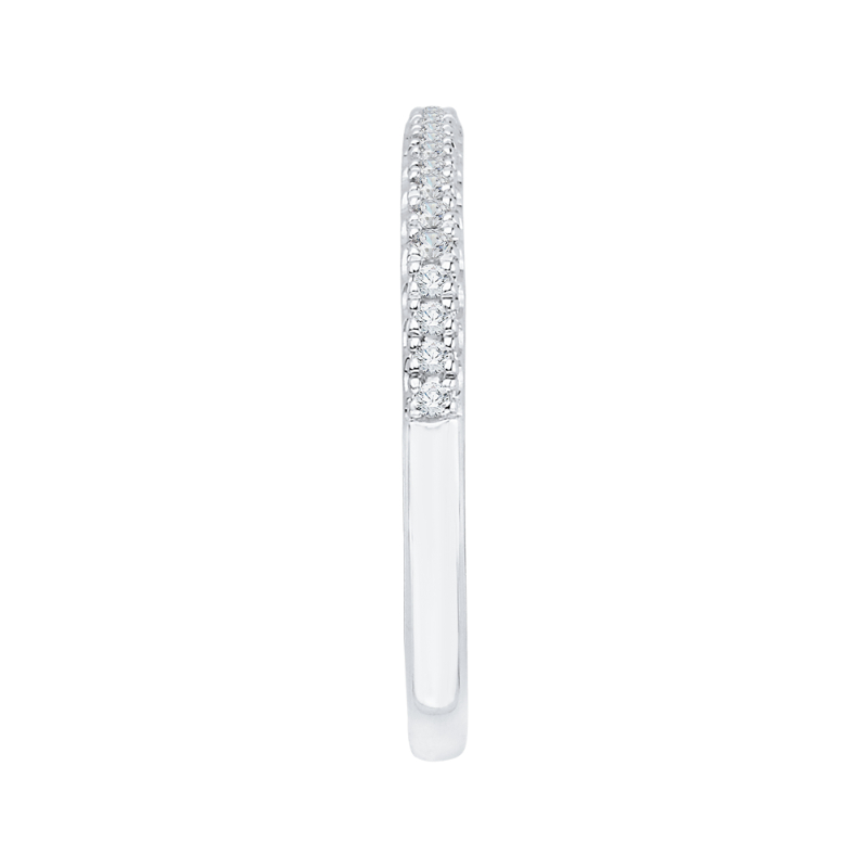 Round Diamond Euro Shank Wedding Band In 14K White Gold