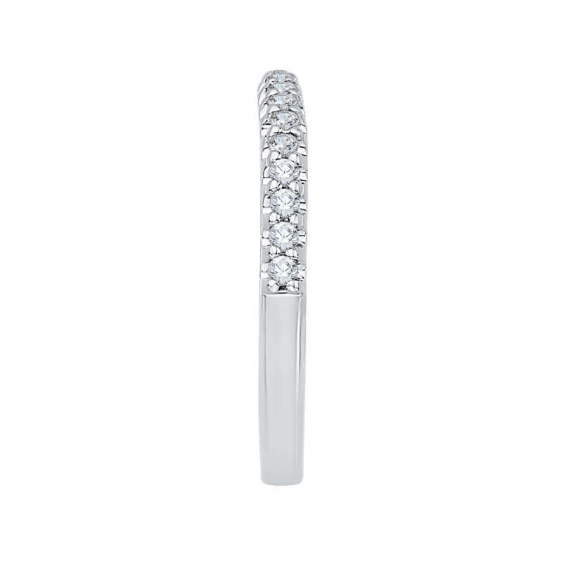 Euro Shank Round Diamond Half-Eternity Wedding Band in 14K White Gold