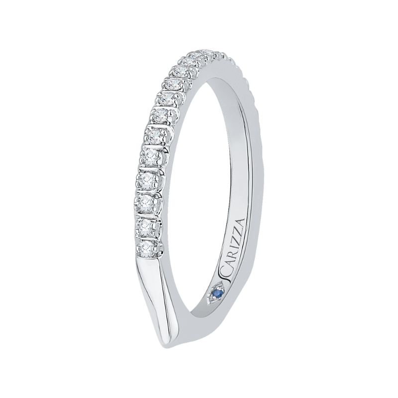 Diamond Euro Shank Half Eternity Wedding Band in 14K White Gold