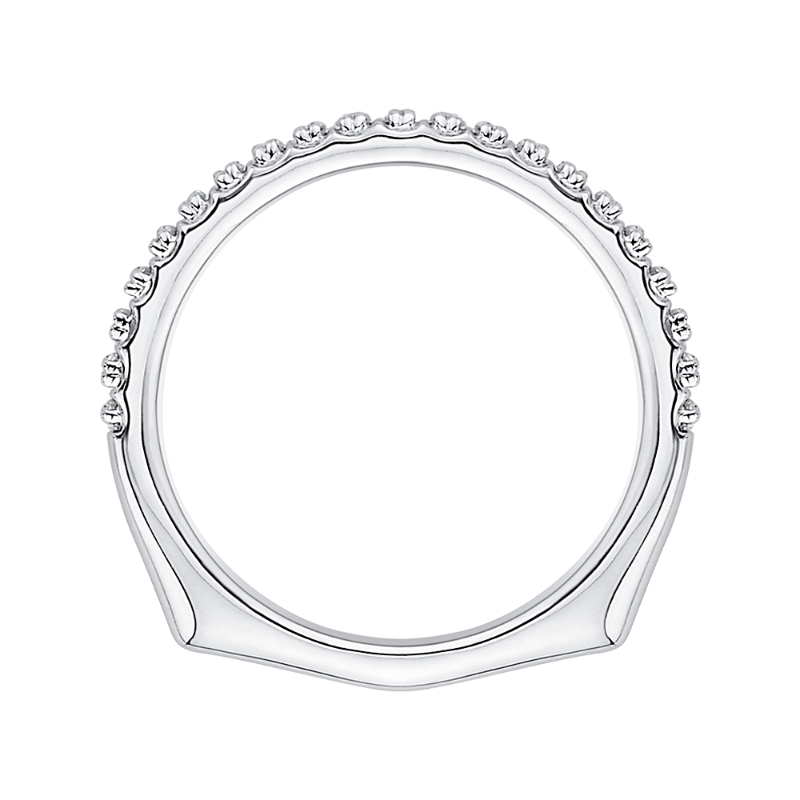 Diamond Euro Shank Half Eternity Wedding Band in 14K White Gold