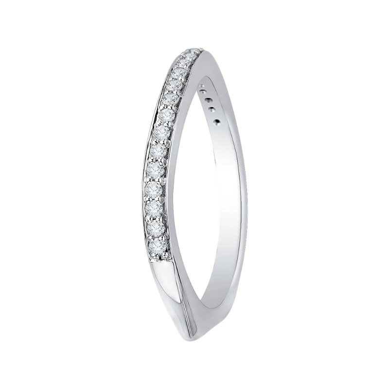 Euro Shank Diamond Wedding Band in 14K White Gold