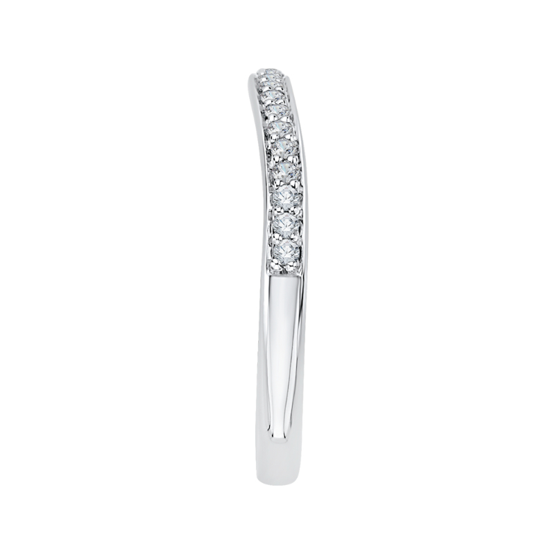 Euro Shank Diamond Wedding Band in 14K White Gold