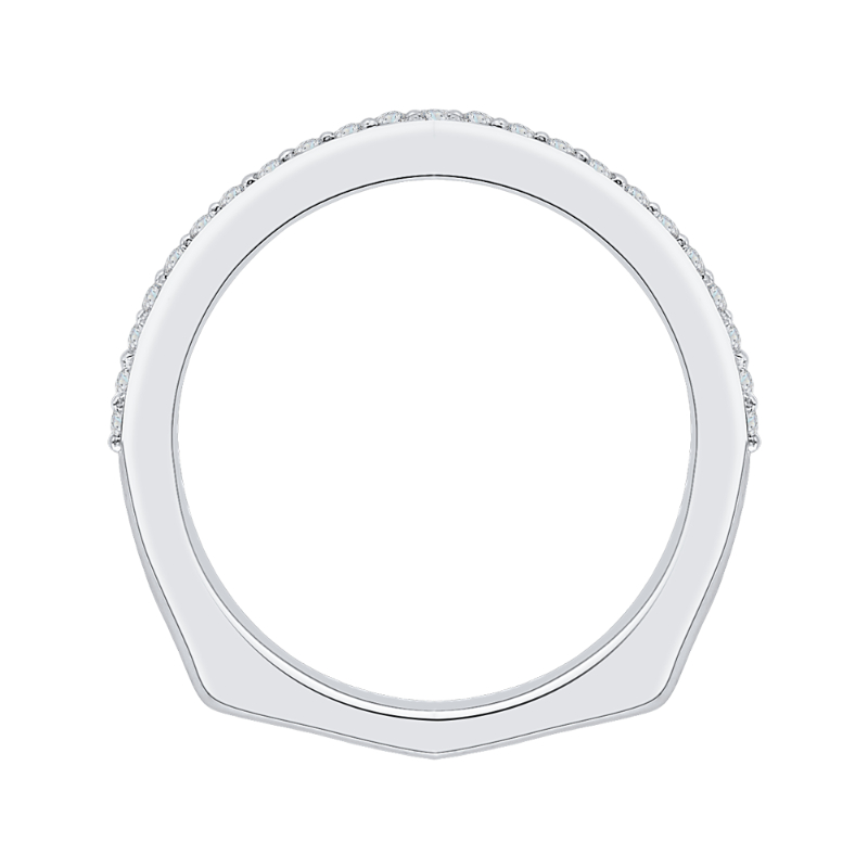 Euro Shank Diamond Wedding Band in 14K White Gold