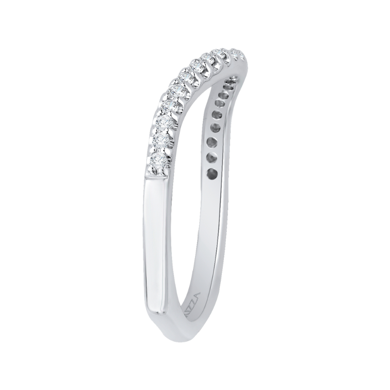 Euro Shank Diamond Wedding Band in 14K White Gold