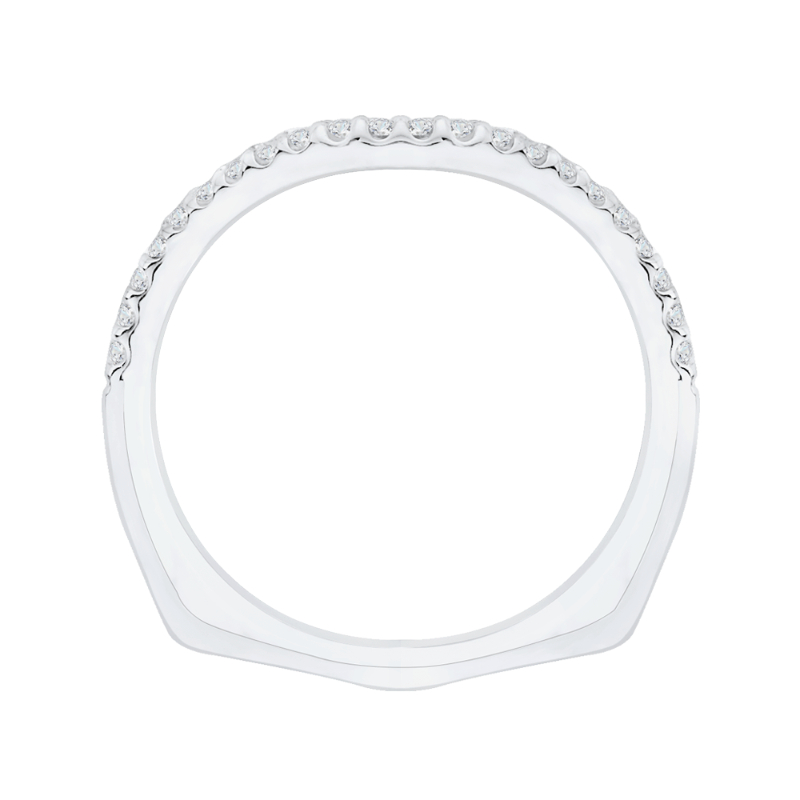 Euro Shank Diamond Wedding Band in 14K White Gold