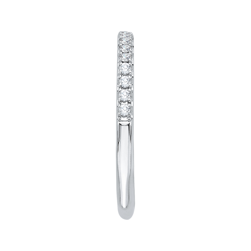 Euro Shank Diamond Wedding Band in 14K White Gold