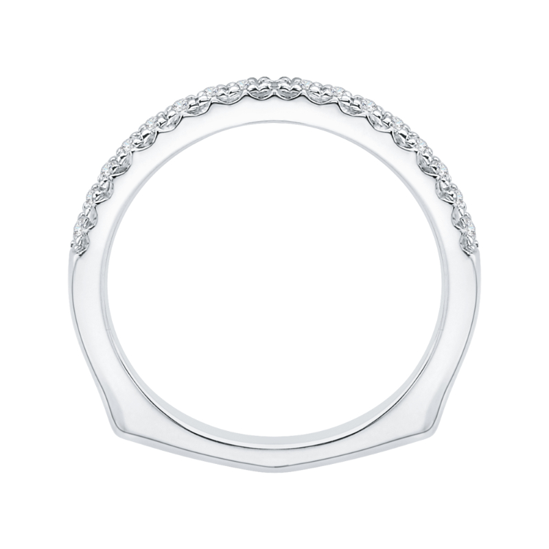 Euro Shank Diamond Wedding Band in 14K White Gold