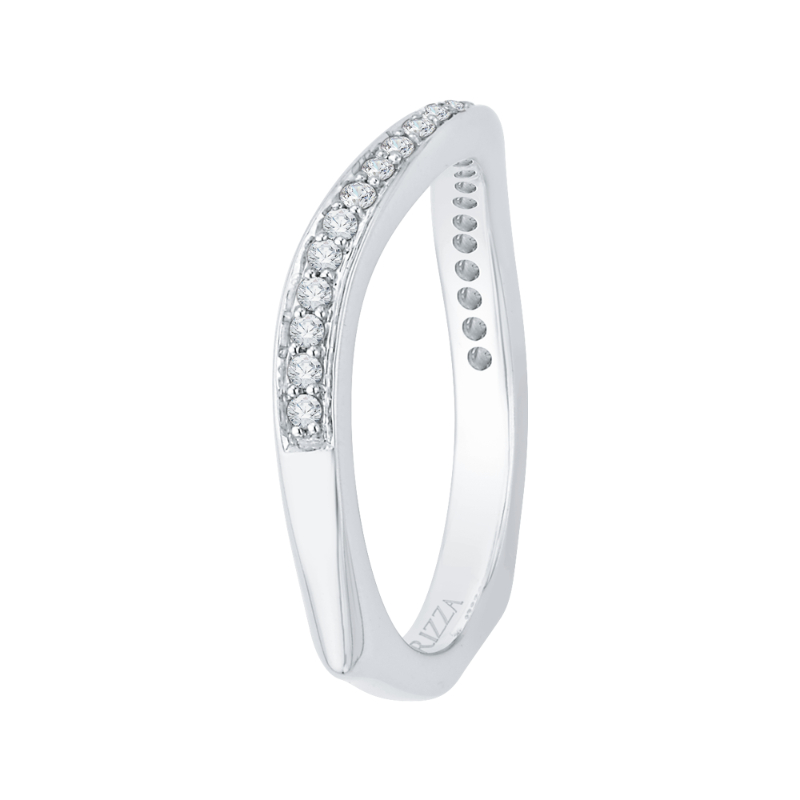 Euro Shank Diamond Wedding Band in 14K White Gold