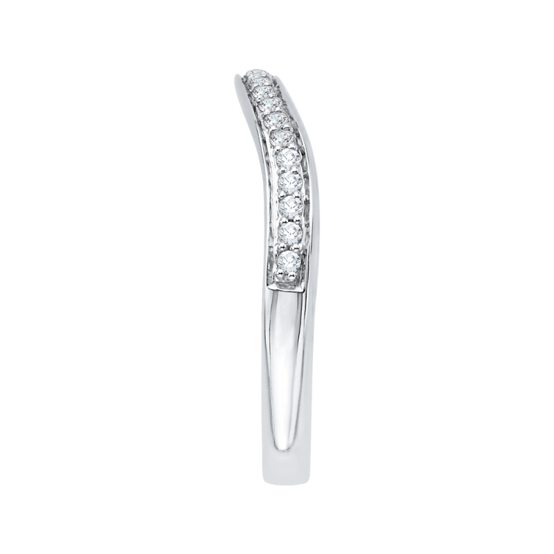 Euro Shank Diamond Wedding Band in 14K White Gold