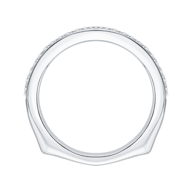 Euro Shank Diamond Wedding Band in 14K White Gold