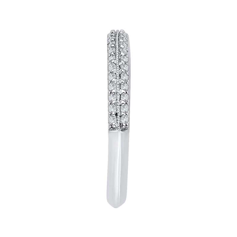 Half-Eternity Diamond Wedding Band with Euro Shank in 14K White Gold