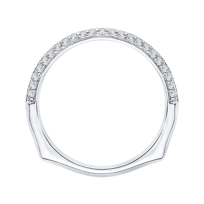 Half-Eternity Diamond Wedding Band with Euro Shank in 14K White Gold