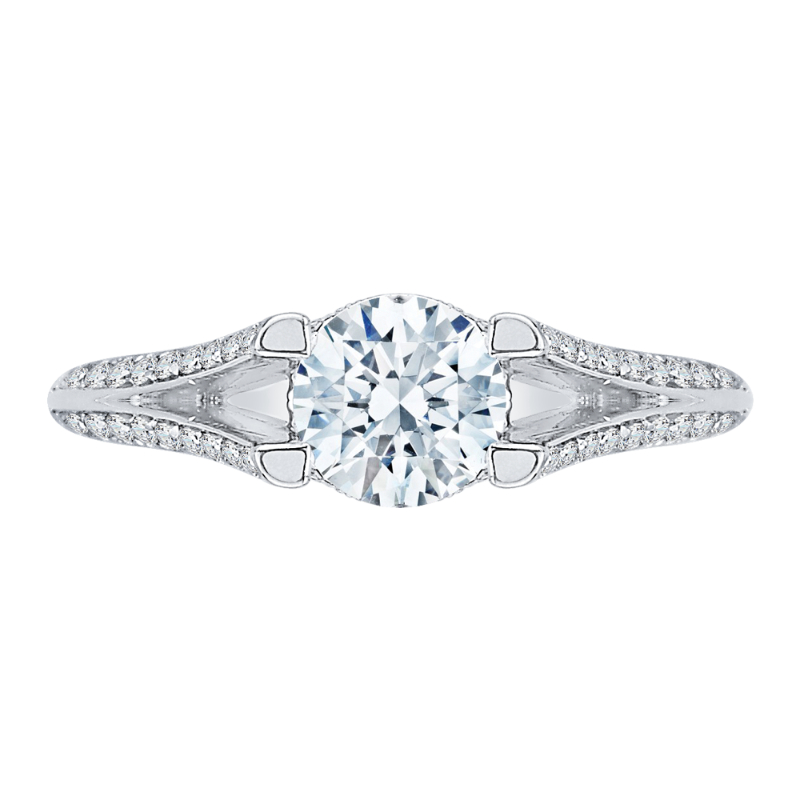 Split Shank Diamond Engagement Ring in 14K White Gold (Semi-Mount)