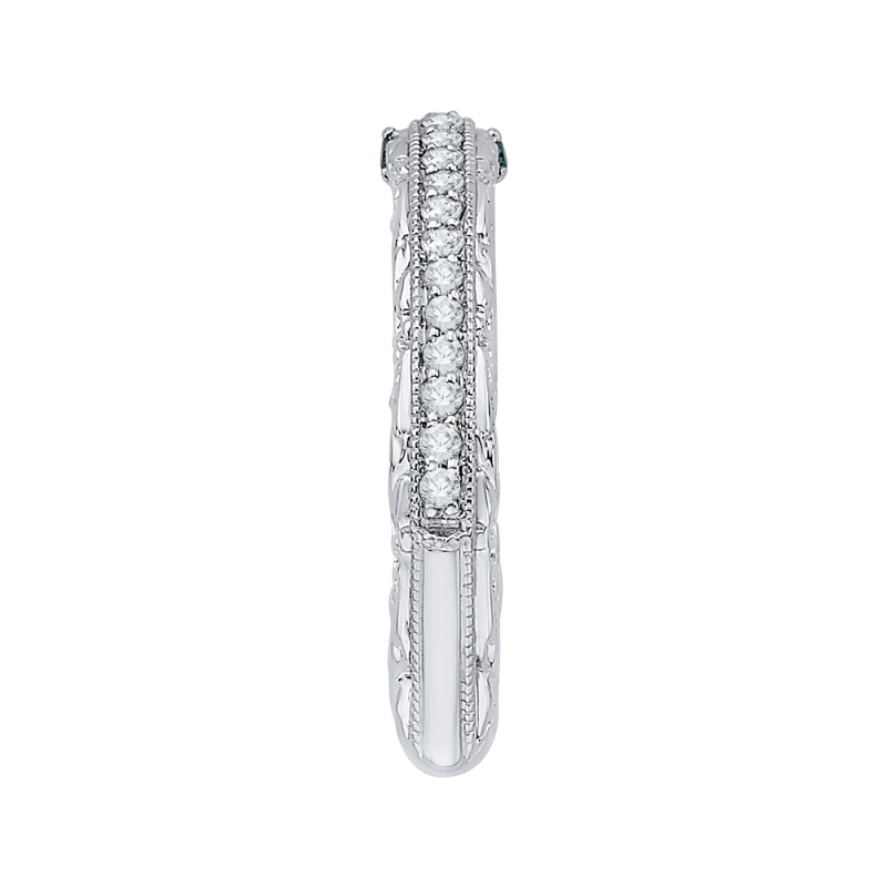 Euro Shank Diamond Half-Eternity Wedding Band in 14K White Gold