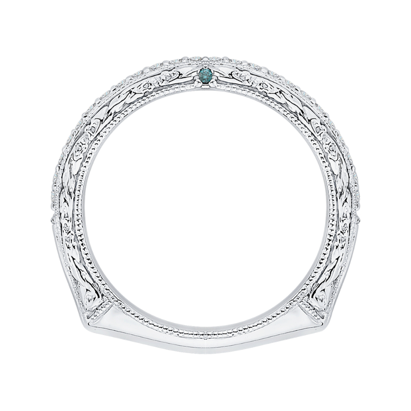 Euro Shank Diamond Half-Eternity Wedding Band in 14K White Gold