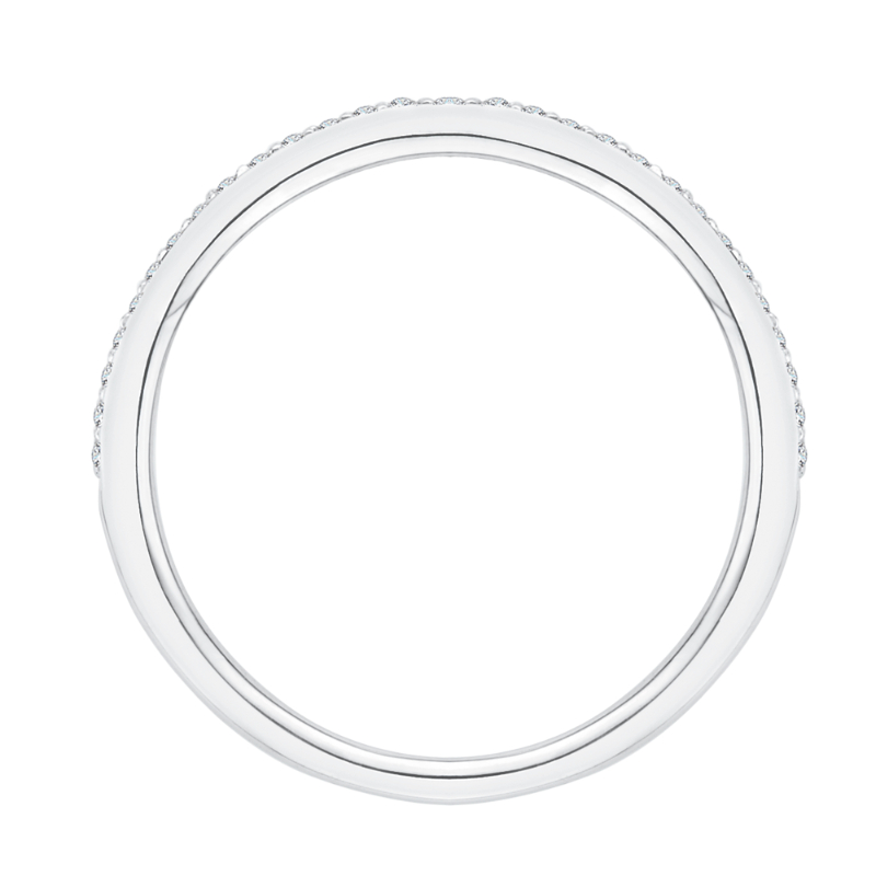 Round Diamond Half-Eternity Wedding Band in 14K White Gold