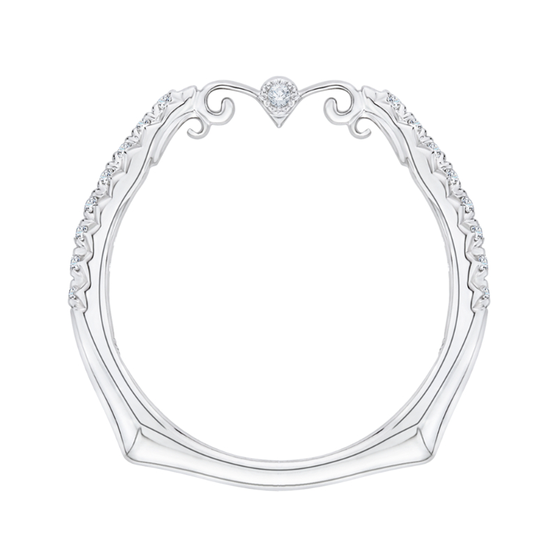 Euro Shank Round Diamond Wedding Band in 14K White Gold