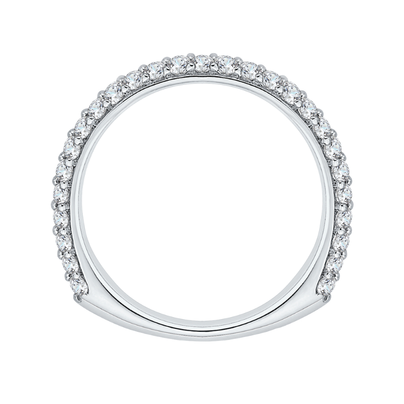 Euro Shank Round Diamond Wedding Band in 14K White Gold