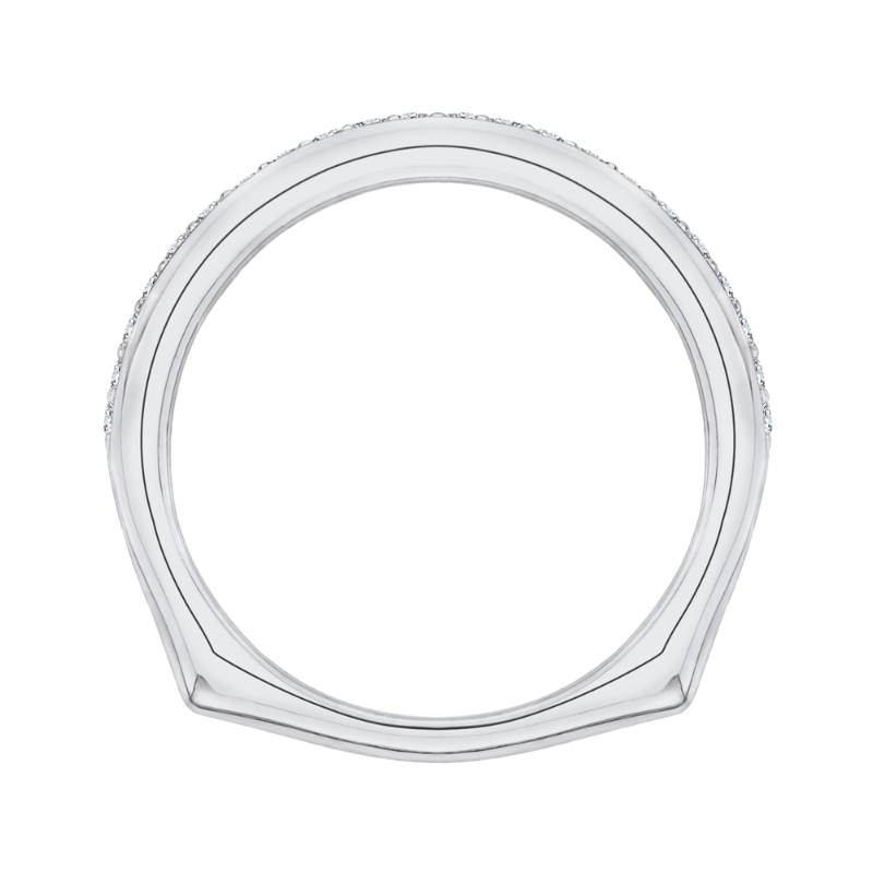 Euro Shank Round Diamond Wedding Band in 14K White Gold