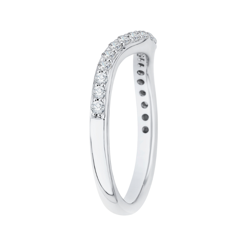 Round Diamond Half-Eternity Wedding Band in 14K White Gold