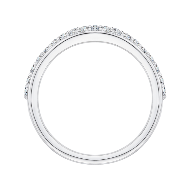 Round Diamond Half-Eternity Wedding Band in 14K White Gold